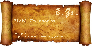 Biebl Zsuzsanna névjegykártya